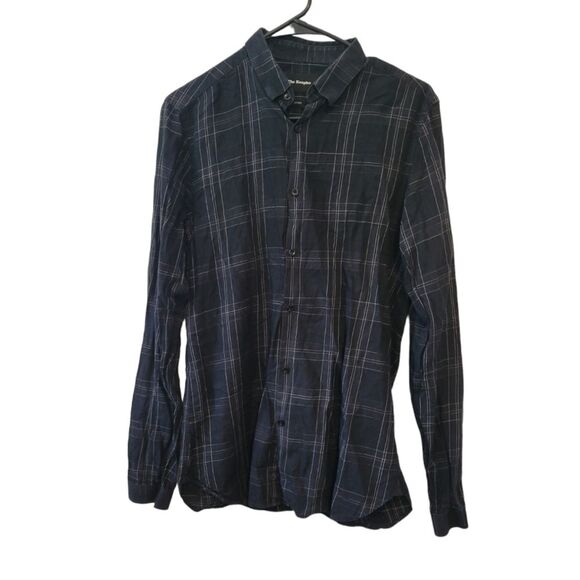 The Kooples Black & White Plaid Fitted Button Down Top Size Small - Picture 1 of 5
